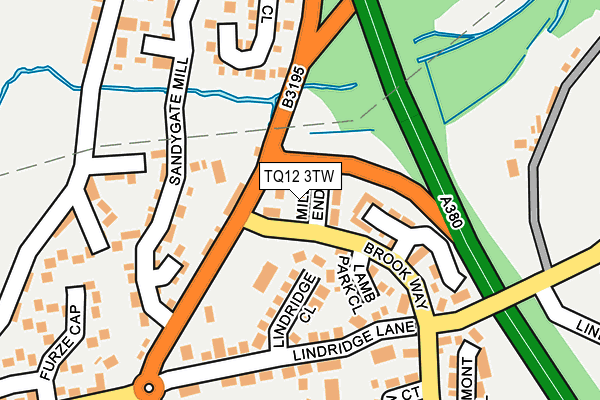TQ12 3TW map - OS OpenMap – Local (Ordnance Survey)