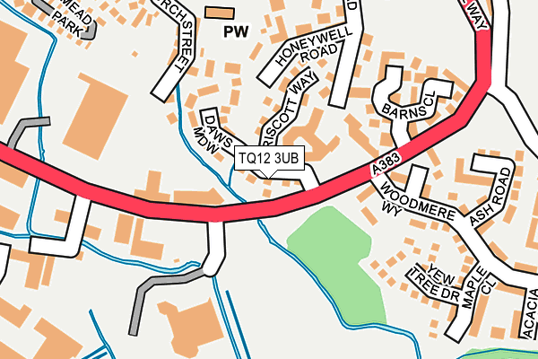 TQ12 3UB map - OS OpenMap – Local (Ordnance Survey)