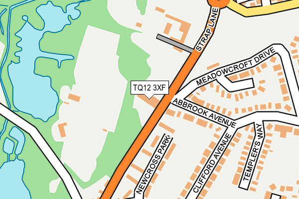 TQ12 3XF map - OS OpenMap – Local (Ordnance Survey)