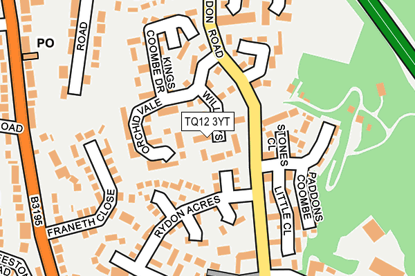 TQ12 3YT map - OS OpenMap – Local (Ordnance Survey)