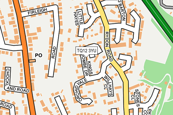 TQ12 3YU map - OS OpenMap – Local (Ordnance Survey)
