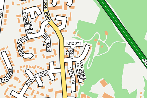 TQ12 3YY map - OS OpenMap – Local (Ordnance Survey)