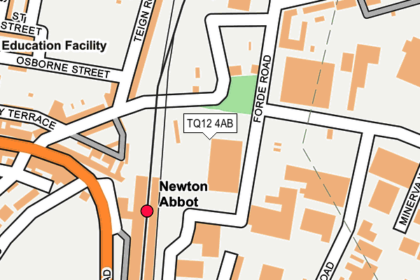 TQ12 4AB map - OS OpenMap – Local (Ordnance Survey)