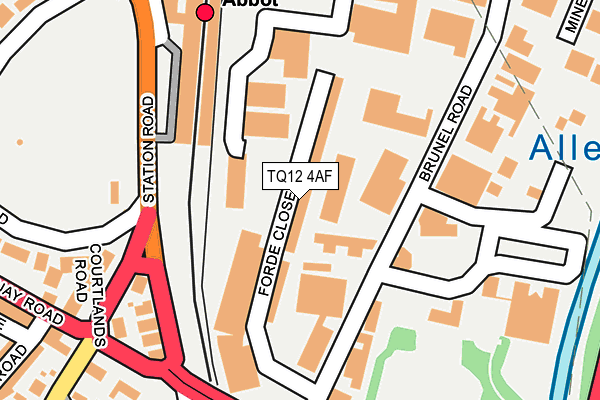 TQ12 4AF map - OS OpenMap – Local (Ordnance Survey)