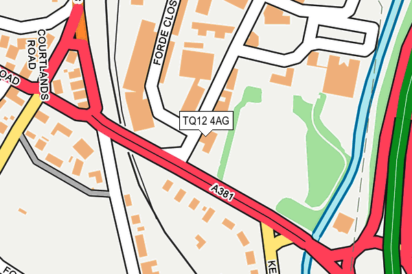 TQ12 4AG map - OS OpenMap – Local (Ordnance Survey)