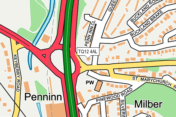 TQ12 4AL map - OS OpenMap – Local (Ordnance Survey)