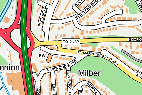 TQ12 4AP map - OS OpenMap – Local (Ordnance Survey)
