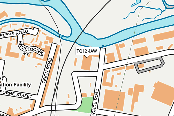 TQ12 4AW map - OS OpenMap – Local (Ordnance Survey)