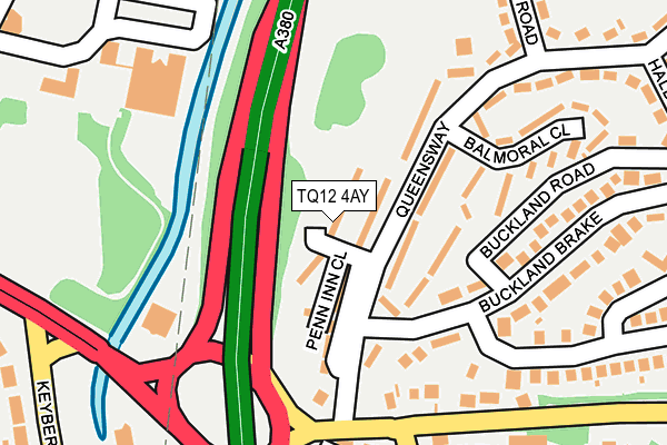 TQ12 4AY map - OS OpenMap – Local (Ordnance Survey)
