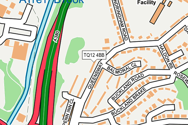 TQ12 4BB map - OS OpenMap – Local (Ordnance Survey)