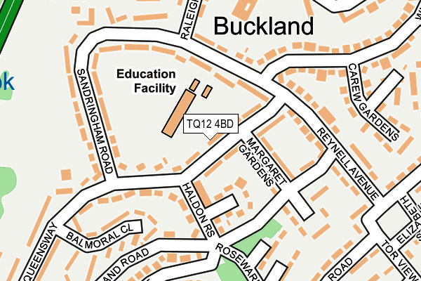 TQ12 4BD map - OS OpenMap – Local (Ordnance Survey)