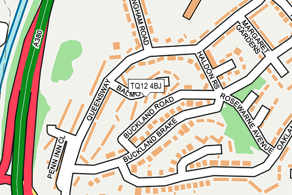 TQ12 4BJ map - OS OpenMap – Local (Ordnance Survey)