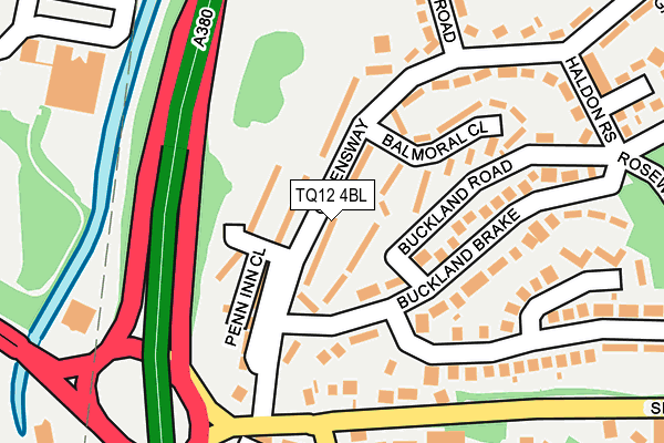 TQ12 4BL map - OS OpenMap – Local (Ordnance Survey)
