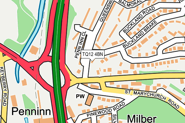 TQ12 4BN map - OS OpenMap – Local (Ordnance Survey)