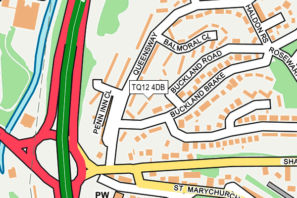TQ12 4DB map - OS OpenMap – Local (Ordnance Survey)