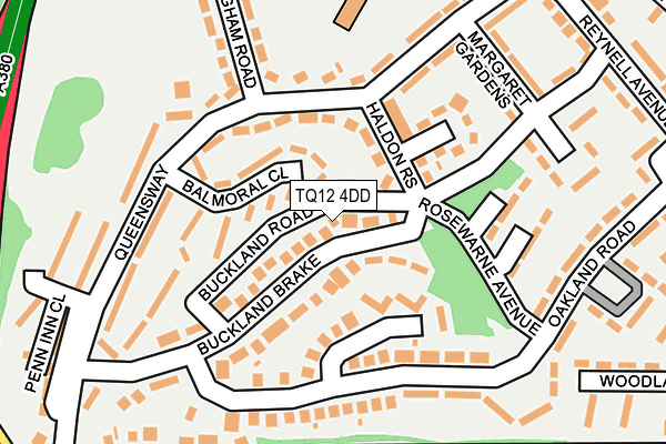 TQ12 4DD map - OS OpenMap – Local (Ordnance Survey)