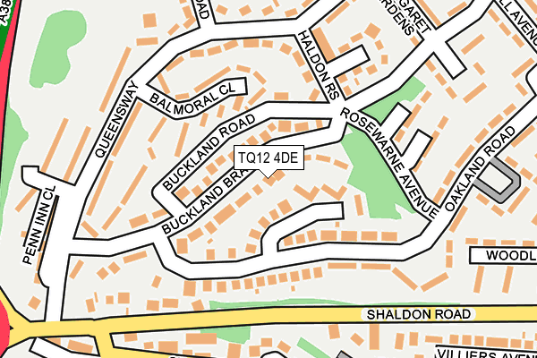 TQ12 4DE map - OS OpenMap – Local (Ordnance Survey)
