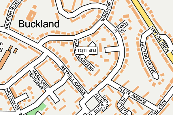 TQ12 4DJ map - OS OpenMap – Local (Ordnance Survey)