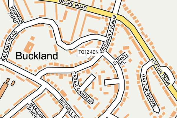 TQ12 4DN map - OS OpenMap – Local (Ordnance Survey)