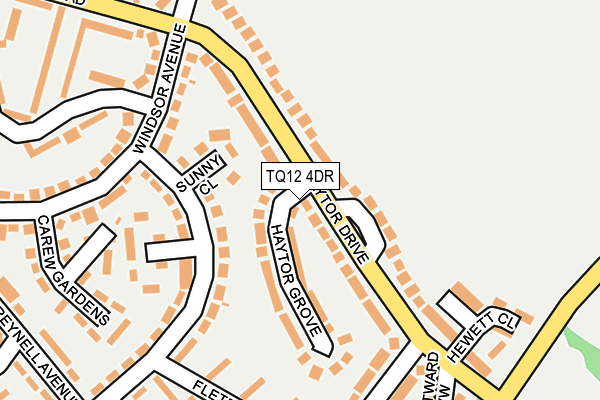TQ12 4DR map - OS OpenMap – Local (Ordnance Survey)
