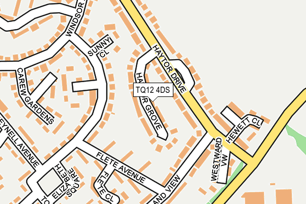 TQ12 4DS map - OS OpenMap – Local (Ordnance Survey)