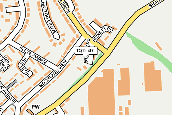 TQ12 4DT map - OS OpenMap – Local (Ordnance Survey)