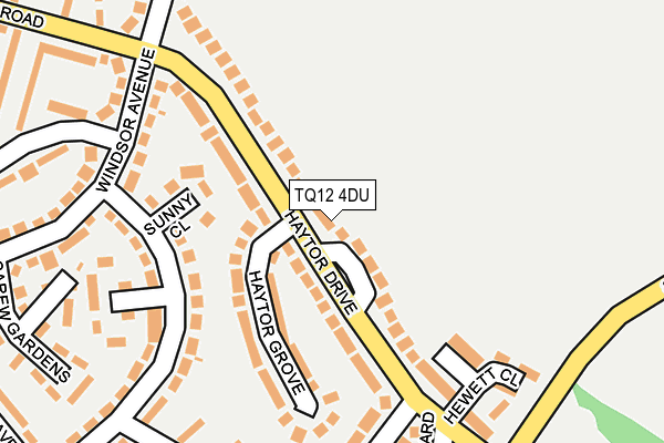 TQ12 4DU map - OS OpenMap – Local (Ordnance Survey)