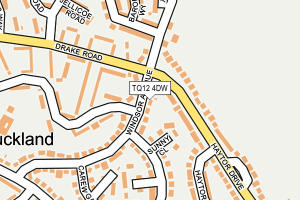 TQ12 4DW map - OS OpenMap – Local (Ordnance Survey)