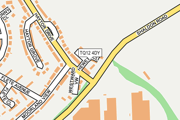 TQ12 4DY map - OS OpenMap – Local (Ordnance Survey)