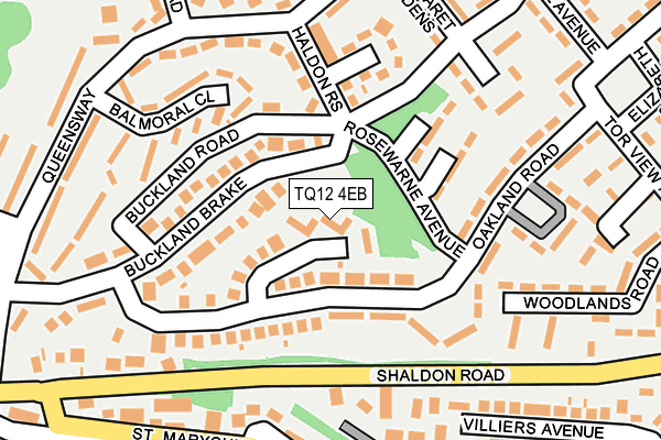 TQ12 4EB map - OS OpenMap – Local (Ordnance Survey)