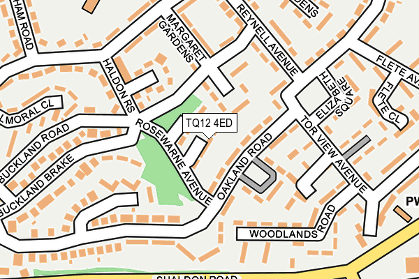 TQ12 4ED map - OS OpenMap – Local (Ordnance Survey)