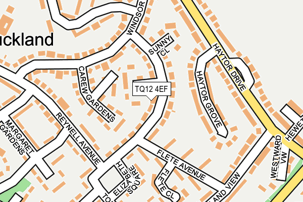TQ12 4EF map - OS OpenMap – Local (Ordnance Survey)