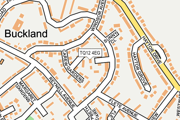 TQ12 4EG map - OS OpenMap – Local (Ordnance Survey)