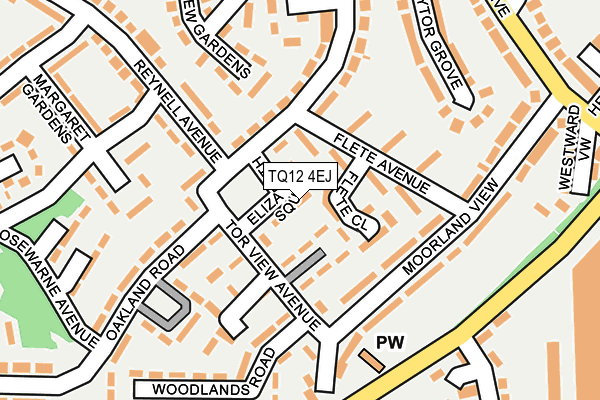 TQ12 4EJ map - OS OpenMap – Local (Ordnance Survey)