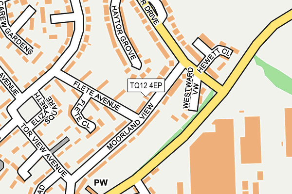 TQ12 4EP map - OS OpenMap – Local (Ordnance Survey)