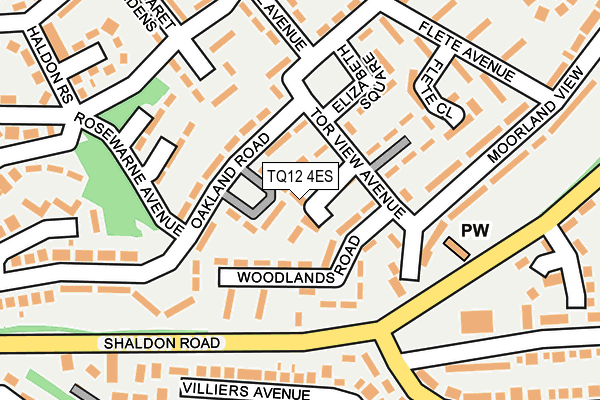 TQ12 4ES map - OS OpenMap – Local (Ordnance Survey)