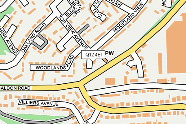 TQ12 4ET map - OS OpenMap – Local (Ordnance Survey)