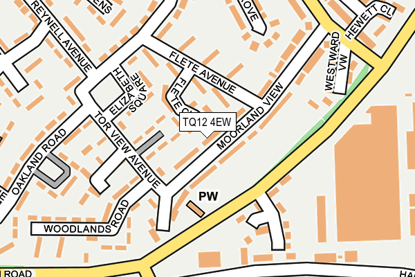 TQ12 4EW map - OS OpenMap – Local (Ordnance Survey)