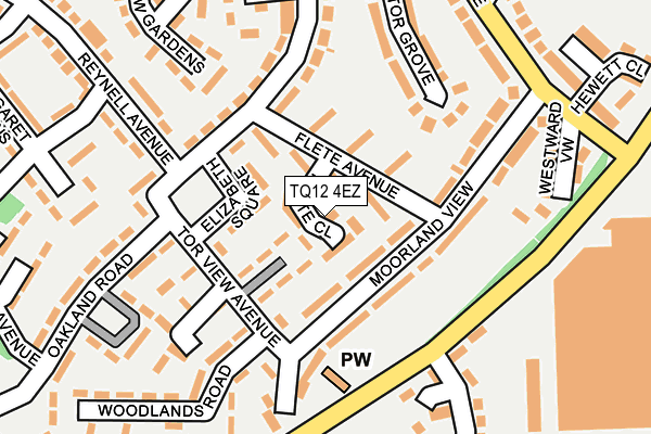TQ12 4EZ map - OS OpenMap – Local (Ordnance Survey)
