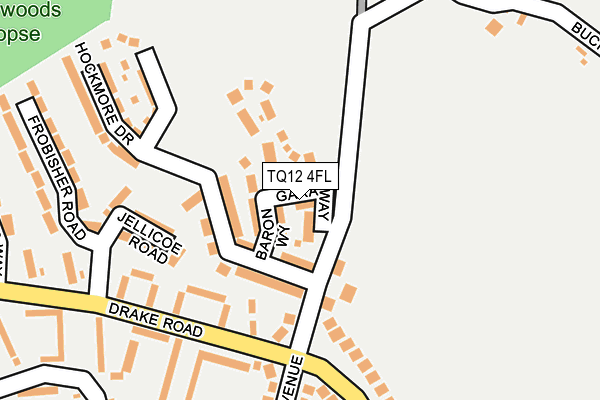 TQ12 4FL map - OS OpenMap – Local (Ordnance Survey)