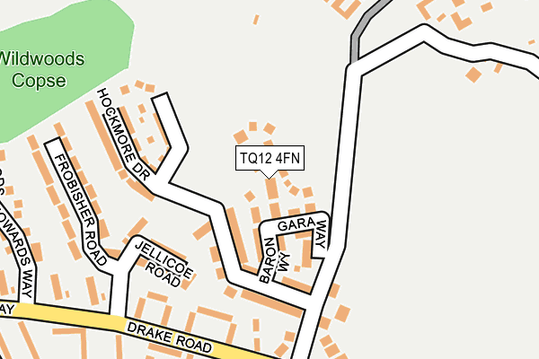 TQ12 4FN map - OS OpenMap – Local (Ordnance Survey)