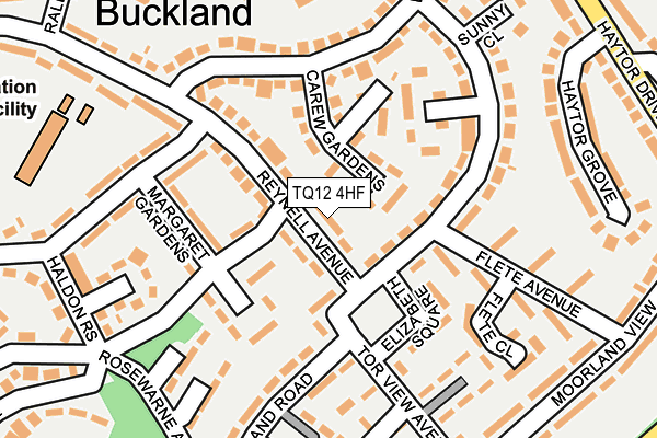 TQ12 4HF map - OS OpenMap – Local (Ordnance Survey)
