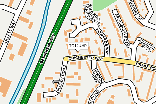 TQ12 4HP map - OS OpenMap – Local (Ordnance Survey)