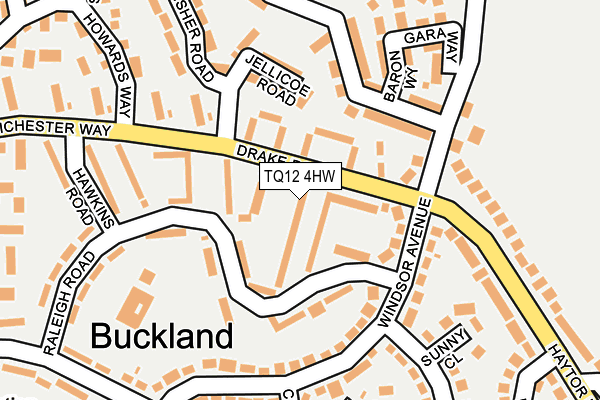 TQ12 4HW map - OS OpenMap – Local (Ordnance Survey)