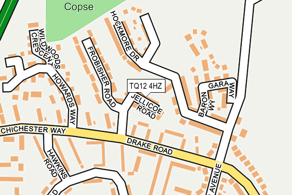 TQ12 4HZ map - OS OpenMap – Local (Ordnance Survey)