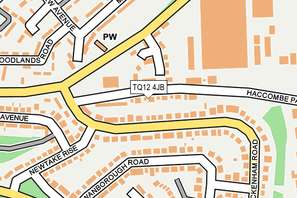 TQ12 4JB map - OS OpenMap – Local (Ordnance Survey)