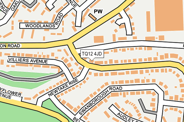 TQ12 4JD map - OS OpenMap – Local (Ordnance Survey)