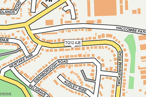 TQ12 4JE map - OS OpenMap – Local (Ordnance Survey)