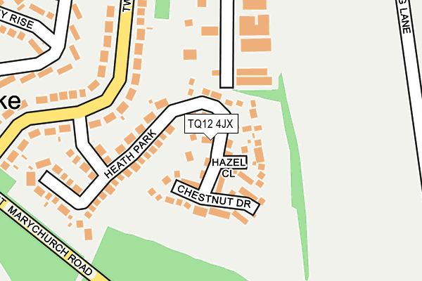 TQ12 4JX map - OS OpenMap – Local (Ordnance Survey)