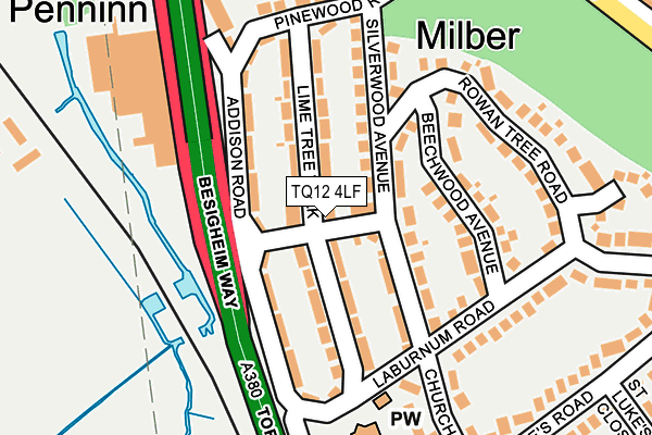 TQ12 4LF map - OS OpenMap – Local (Ordnance Survey)